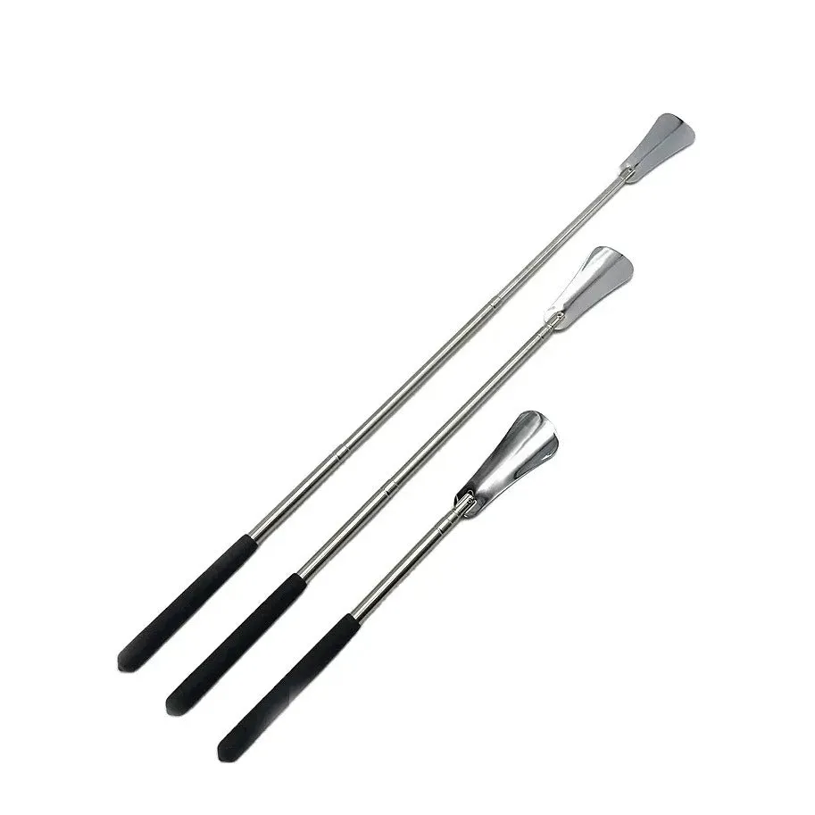 (31-65cm) Telescopic Shoe Horn Ergonomic Shoe Horn - Black / Silver