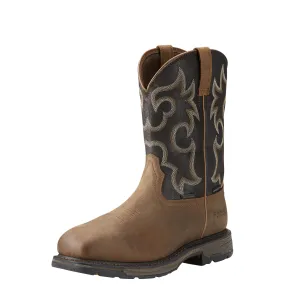 Ariat Mens Workhog Wide Square Toe 400G Waterproof 400G Composite Toe Work Boot Rye Brown