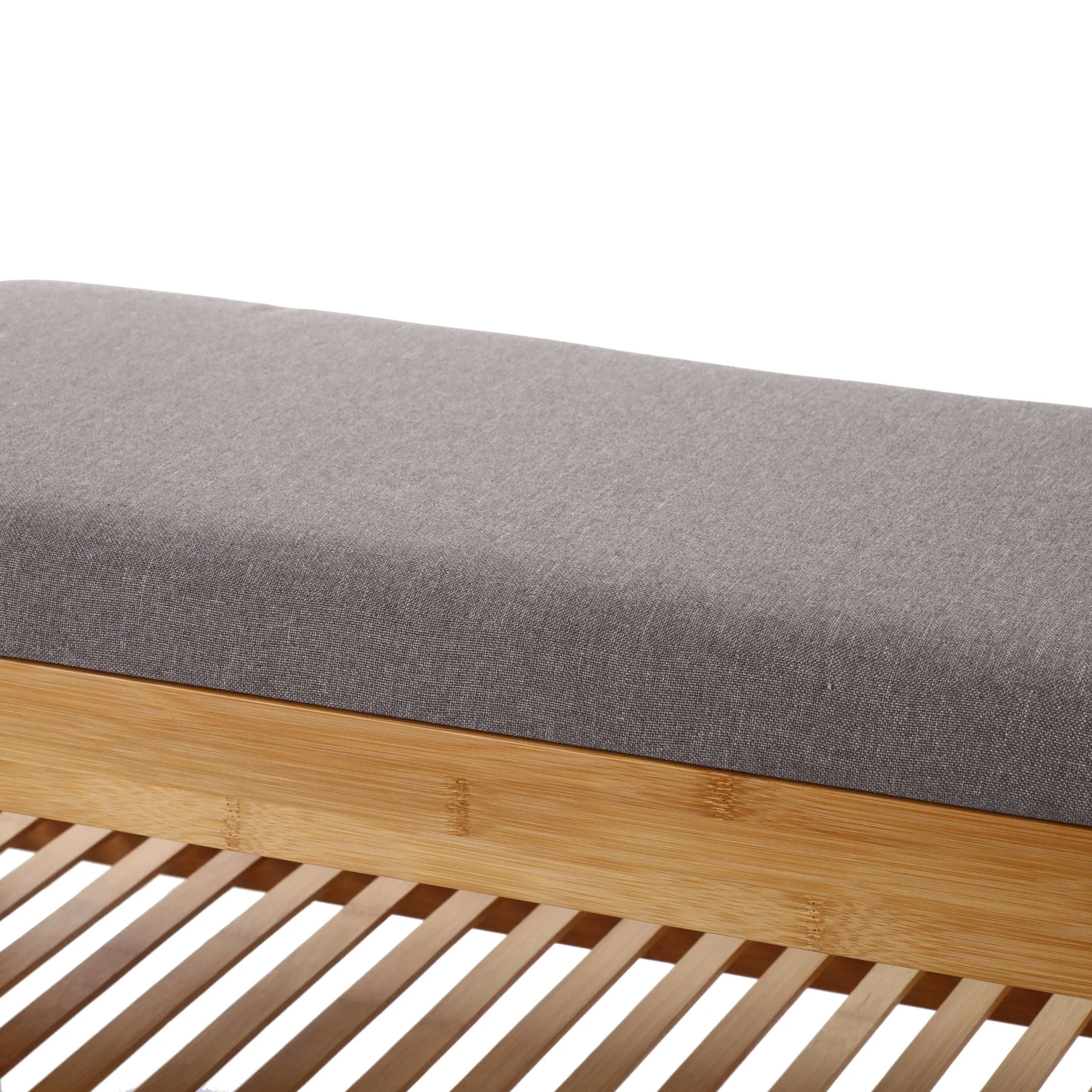 Bamboo Cushioned Bench Shoe Storage