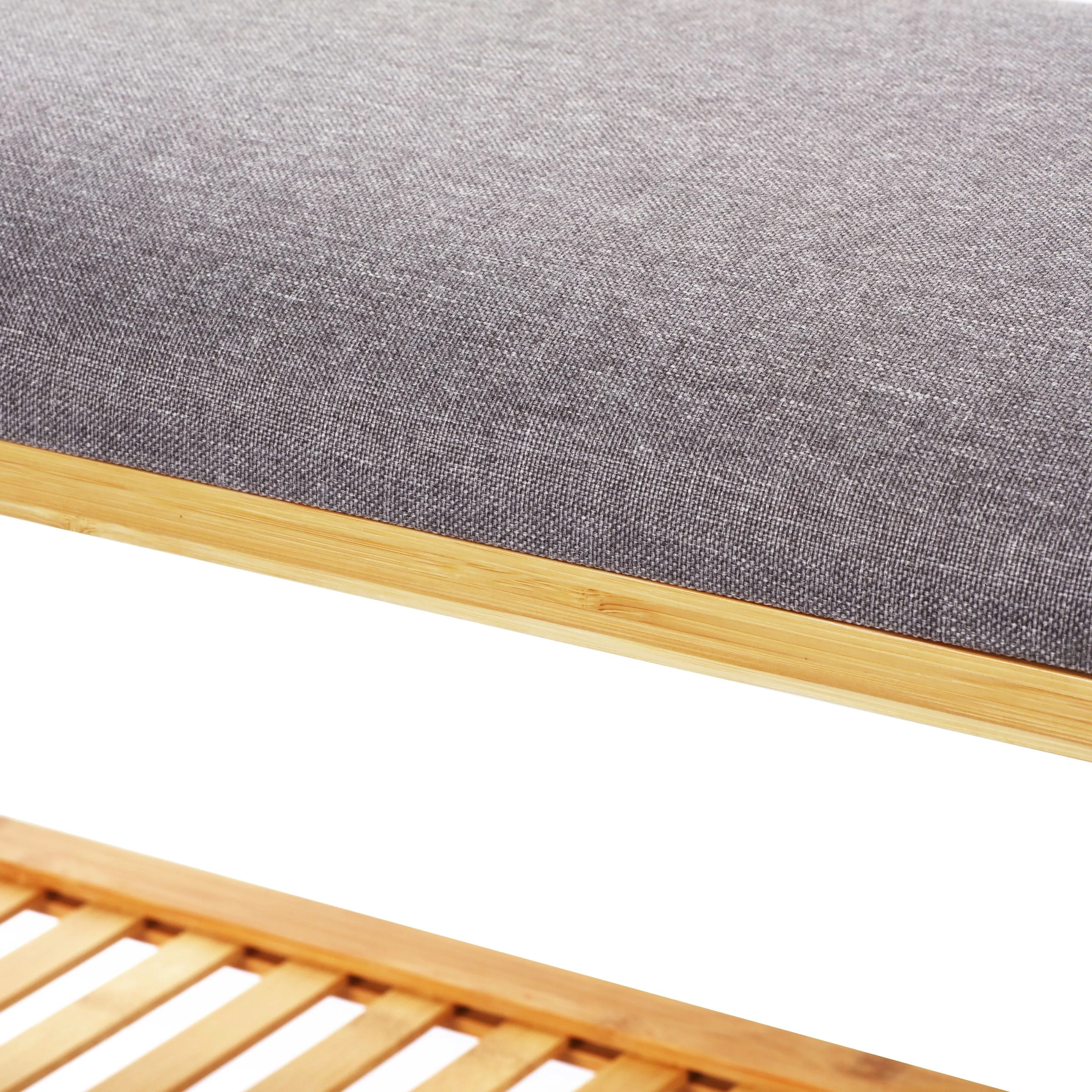 Bamboo Cushioned Bench Shoe Storage