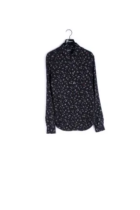 Chemise bleue slim imprimé fleuri