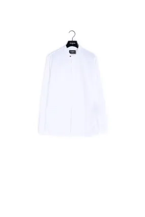 Chemise chic blanche col officier slim