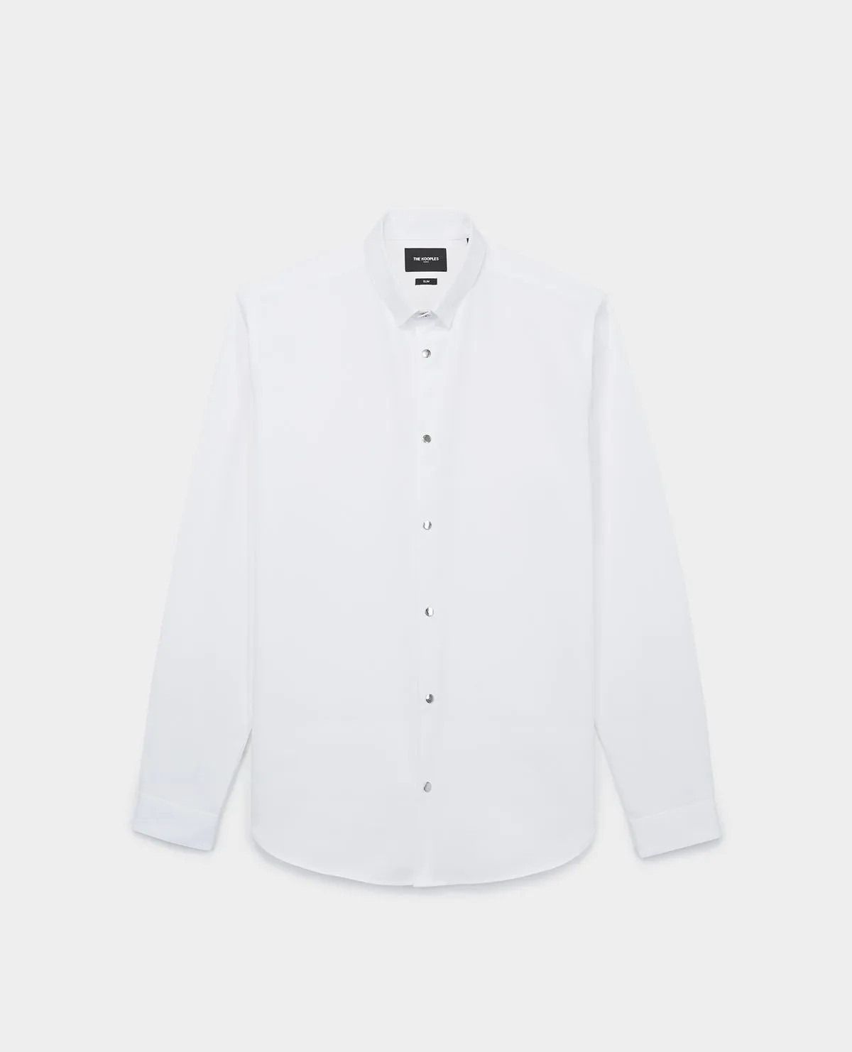 Chemise en coton blanc avec boutons métal