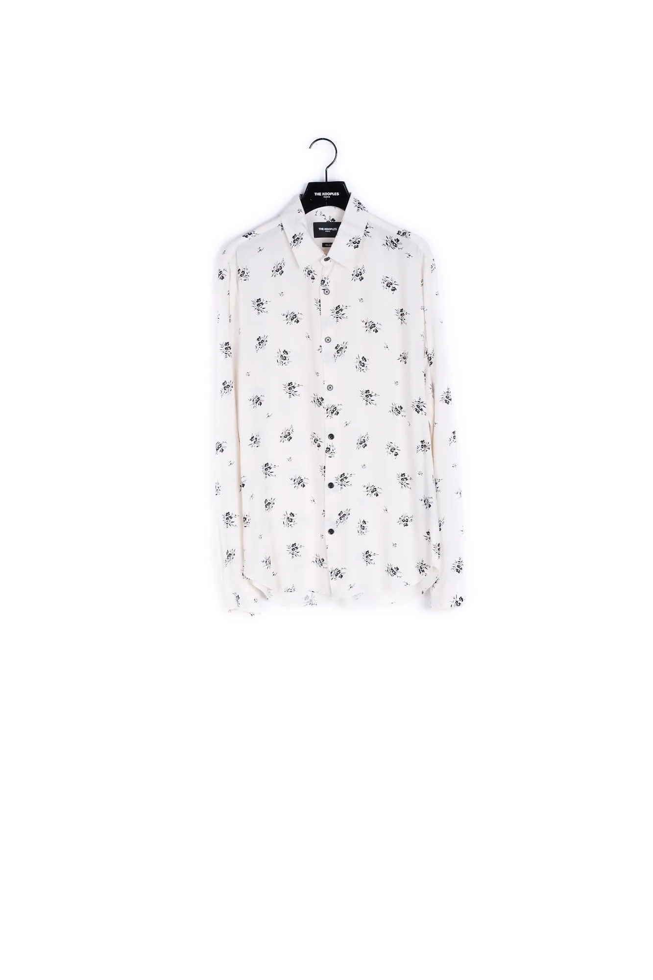 Chemise slim écrue à imprimés fleuris