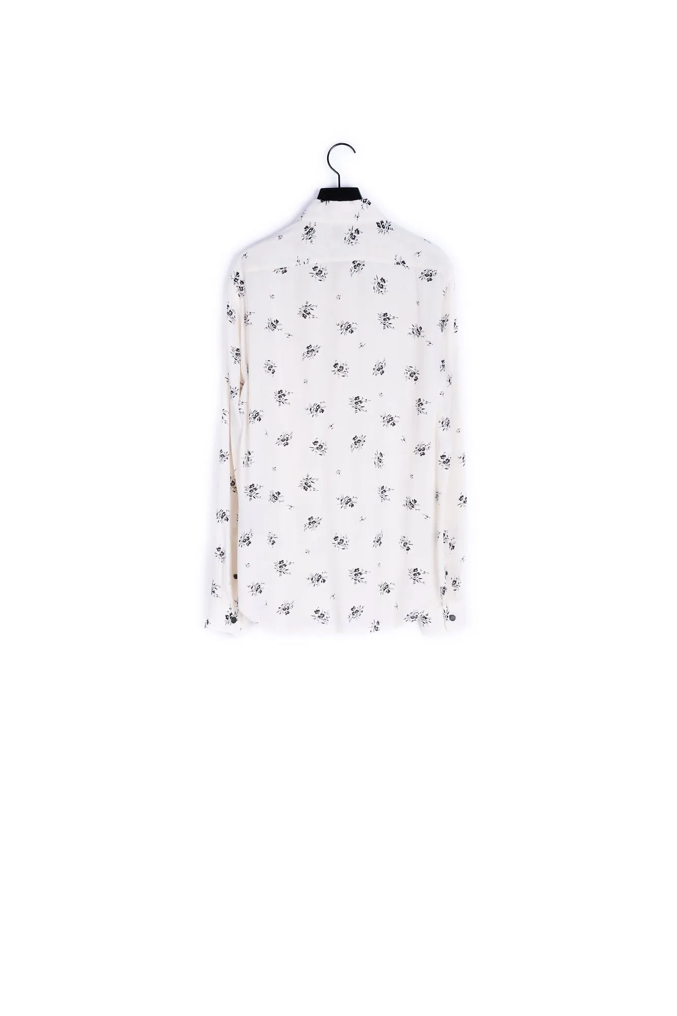 Chemise slim écrue à imprimés fleuris