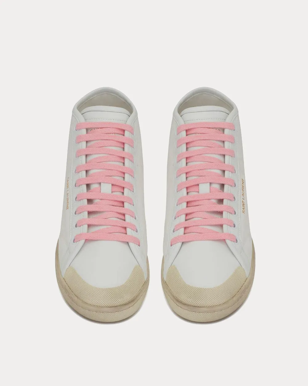 Court Classic Sl/39 Canvas And Leather Off-White Mid Top Sneakers