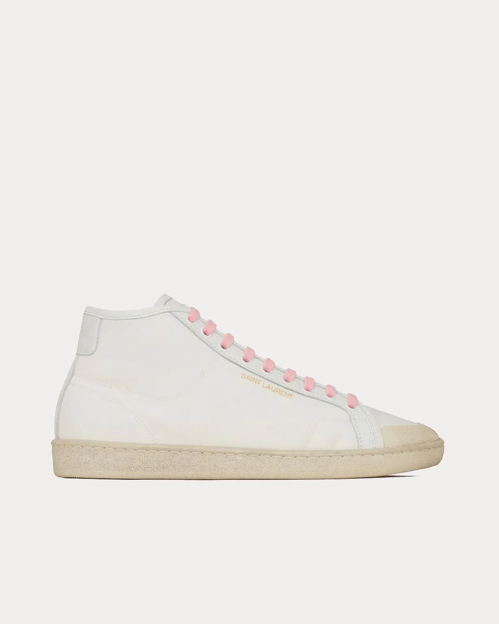 Court Classic Sl/39 Canvas And Leather Off-White Mid Top Sneakers