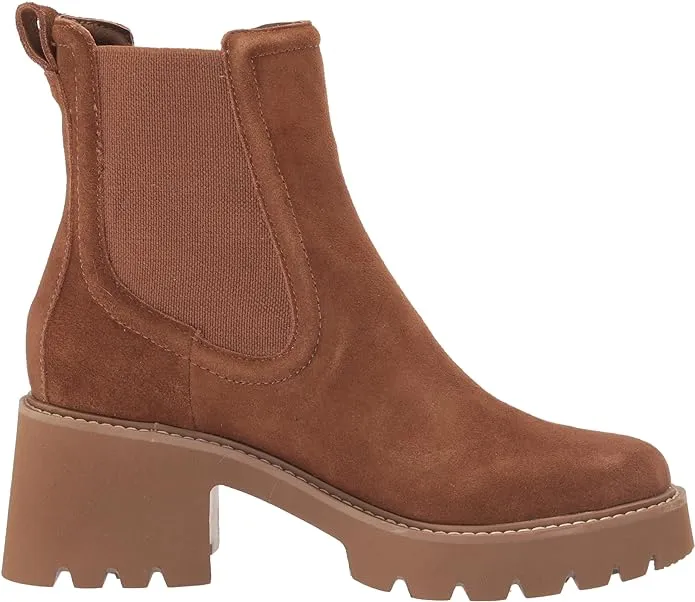 Dolce Vita Hawk H2O Chestnut Suede Fashion Pull On Rounded Toe Waterproof Boots
