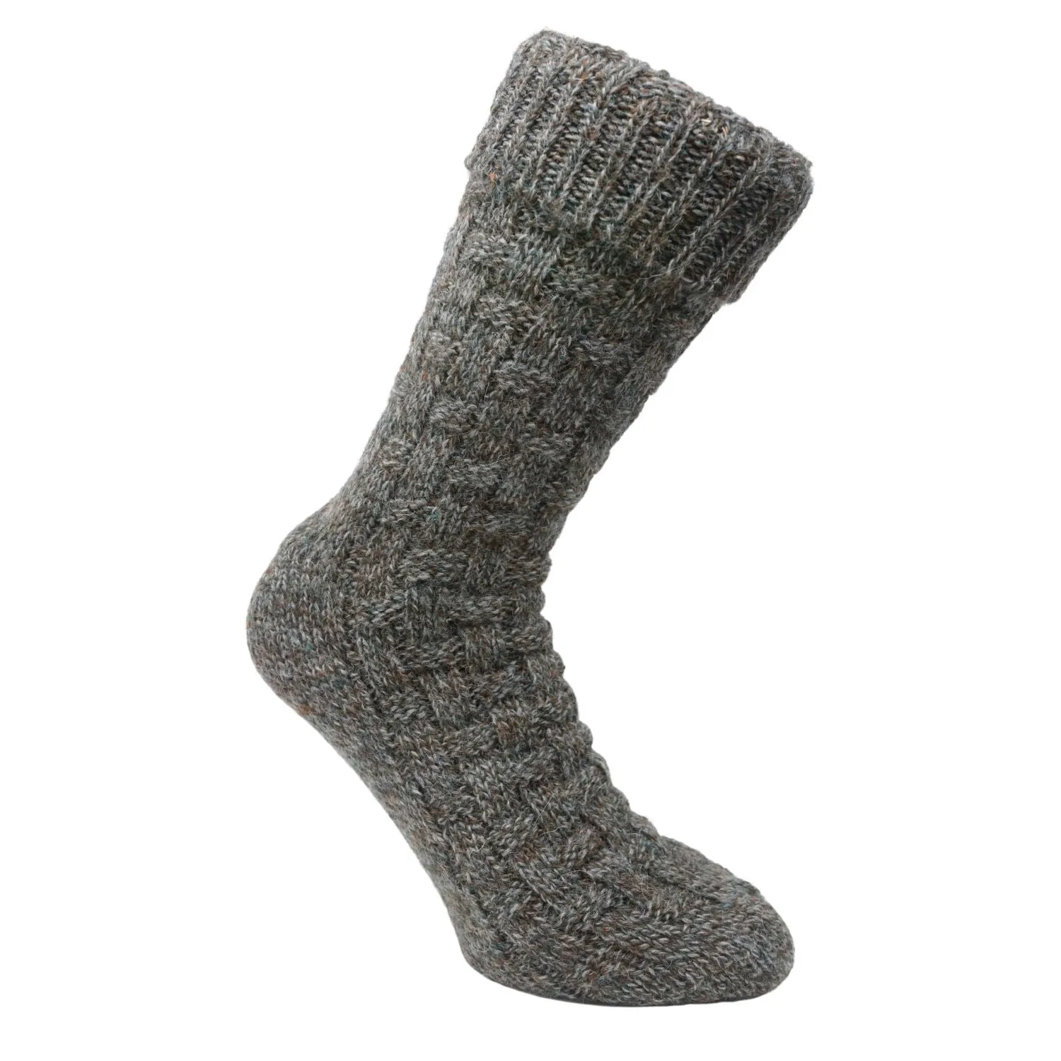 Donegal Socks | 100% Aran | Grasmere Square Weave