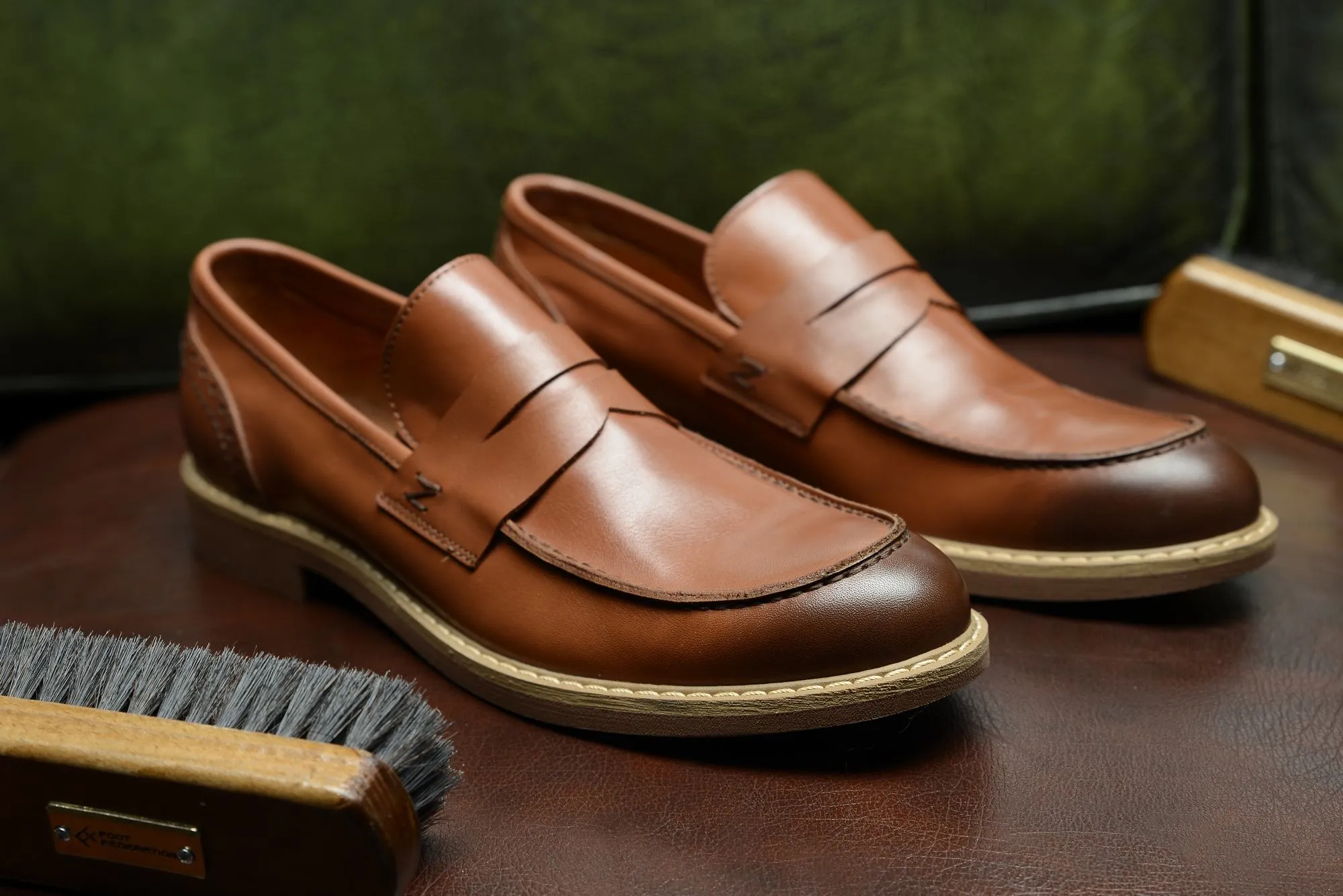 FOOT FEDERATION CITY PENNY LOAFER MENS SHOE TOBACCO