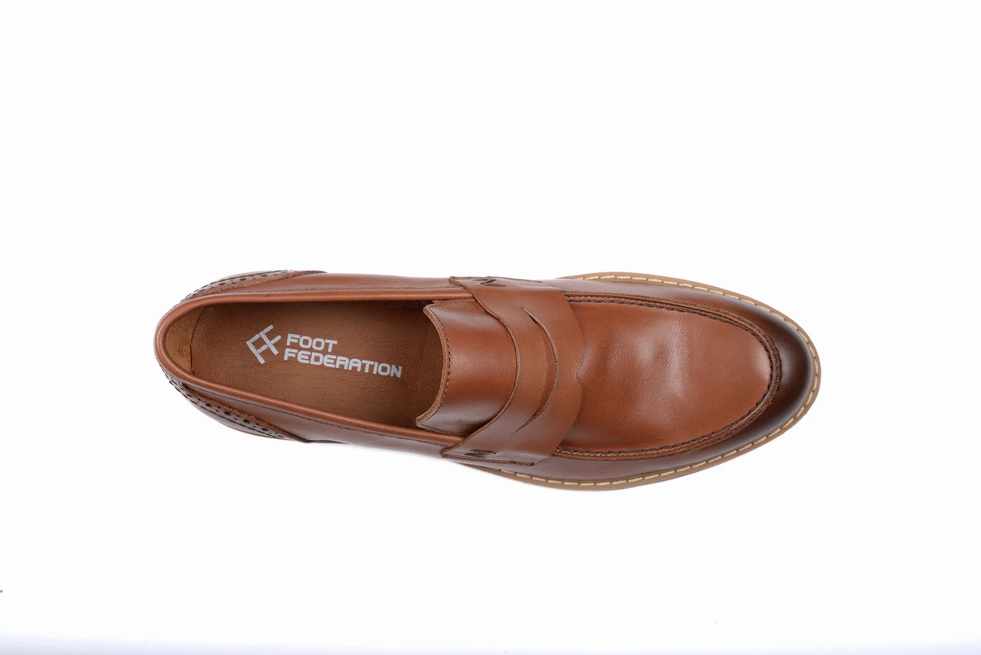 FOOT FEDERATION CITY PENNY LOAFER MENS SHOE TOBACCO