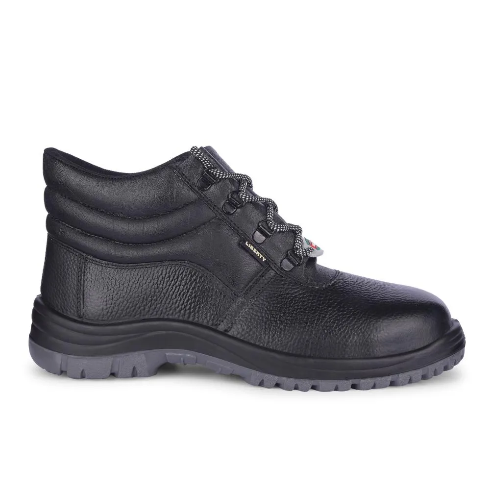 Freedom By Liberty Mens SURAKSHAAK Black Safety Lacing Shoes