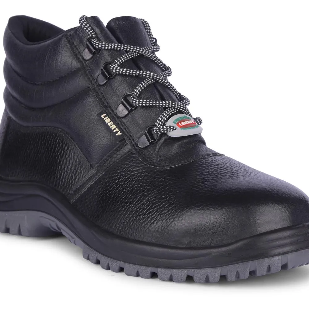Freedom By Liberty Mens SURAKSHAAK Black Safety Lacing Shoes