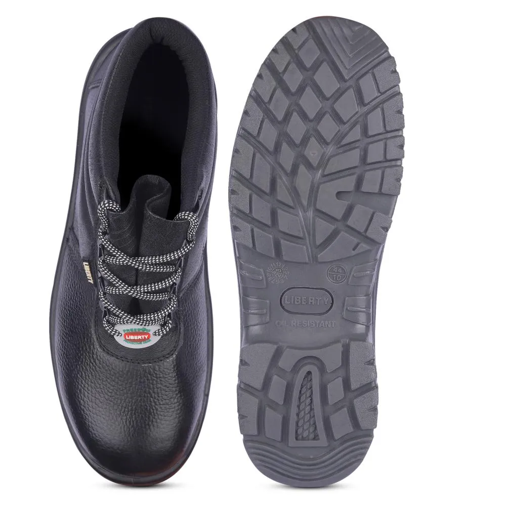 Freedom By Liberty Mens SURAKSHAAK Black Safety Lacing Shoes