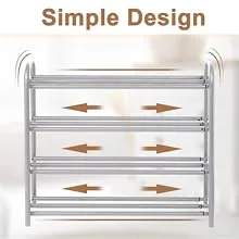 GEMITTO Shoe Rack Organizer for Closet Entryway, 4 Tiers Adjustable Heavy Duty Metal Shoe Storage Shelf, Large Enough for 20  Pairs of Shoes (23.6"~41.7"x8.9"x24.2")(Silver)