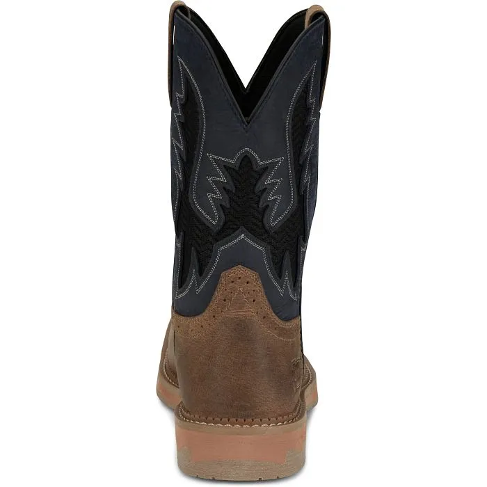 JUSTIN BOLT PEANUT TAN BLUE WATER BUFFALO COMP TOE WORK BOOT