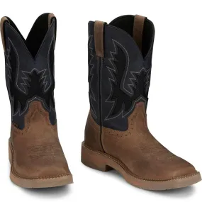 JUSTIN BOLT PEANUT TAN BLUE WATER BUFFALO COMP TOE WORK BOOT