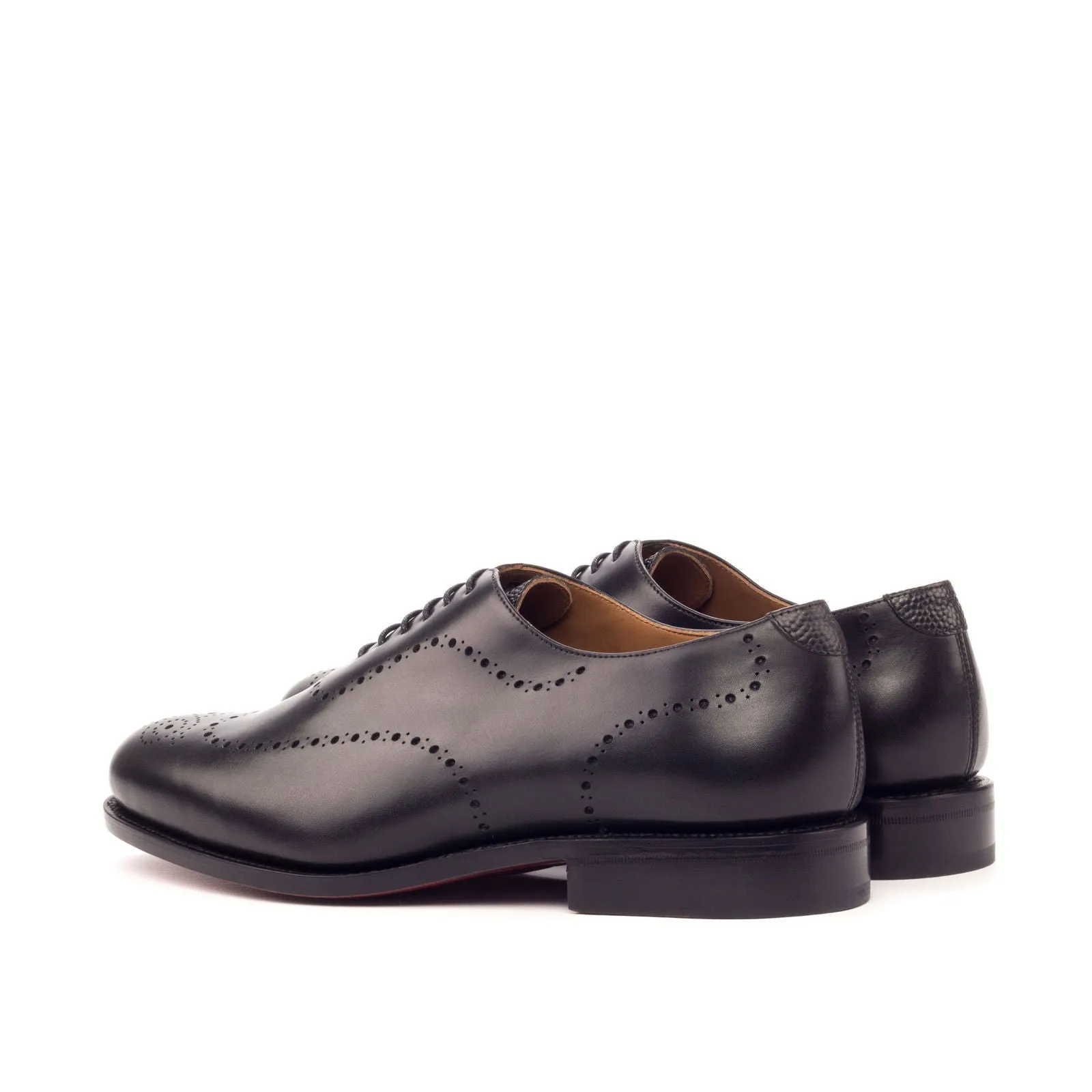 Men's Wholecut Leather Shoes Goodyear Welt Wide Plus Size Black 3448