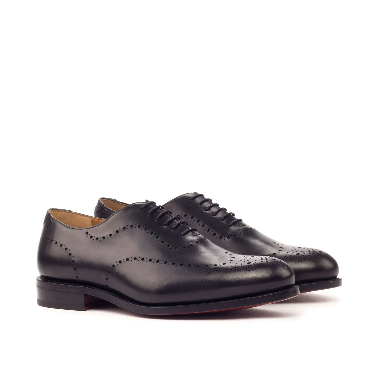 Men's Wholecut Leather Shoes Goodyear Welt Wide Plus Size Black 3448