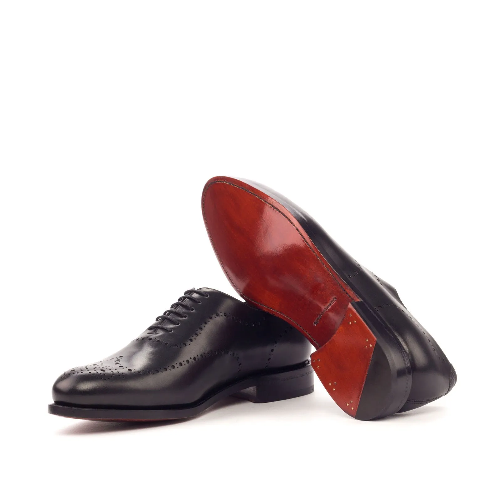 Men's Wholecut Leather Shoes Goodyear Welt Wide Plus Size Black 3448