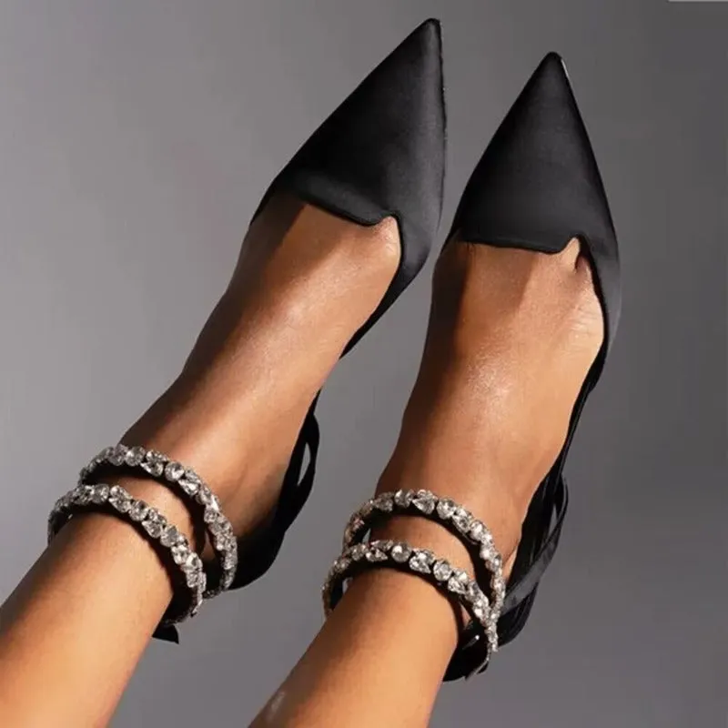 Nina – Women's Pointed Toe Flat Sandals for Summer Parties and Weddings