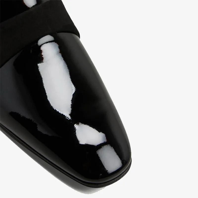 Sleek Black Patent Leather Loafers