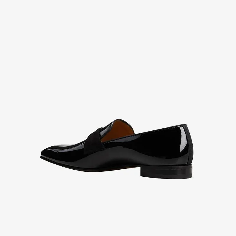 Sleek Black Patent Leather Loafers