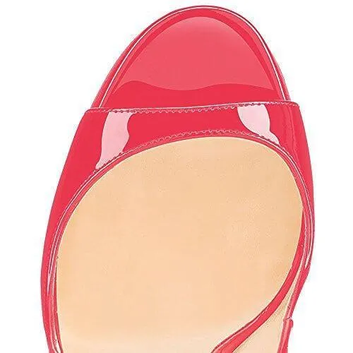 Summer Leather Gradient Peep Toe High Heel Sandals