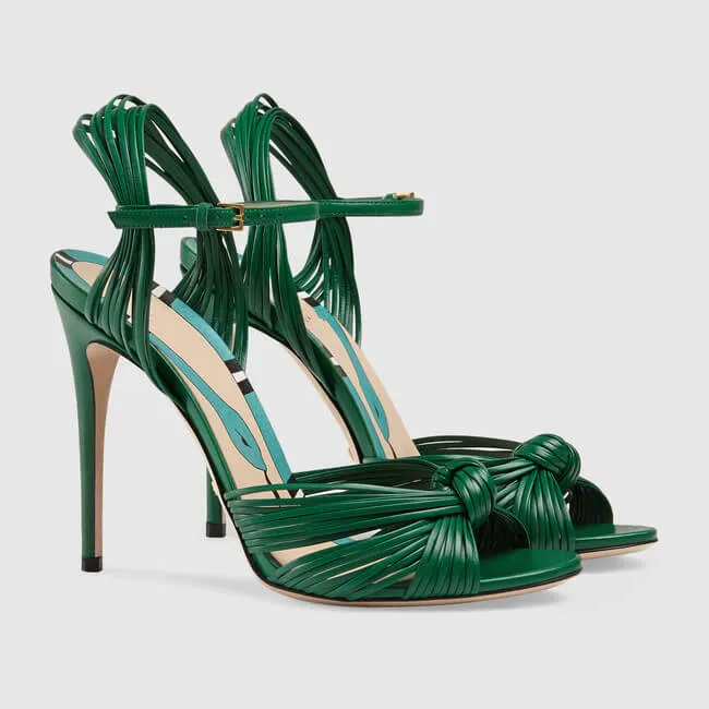 Summer Leather Open Toe High Heel Sandals