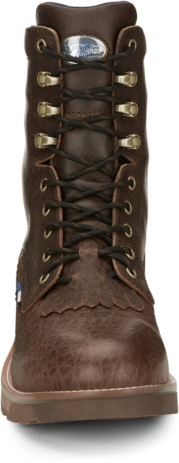 Tony Lama 8in WP CT Lacer Mens Dark Brown Timber Leather Cowboy Boots