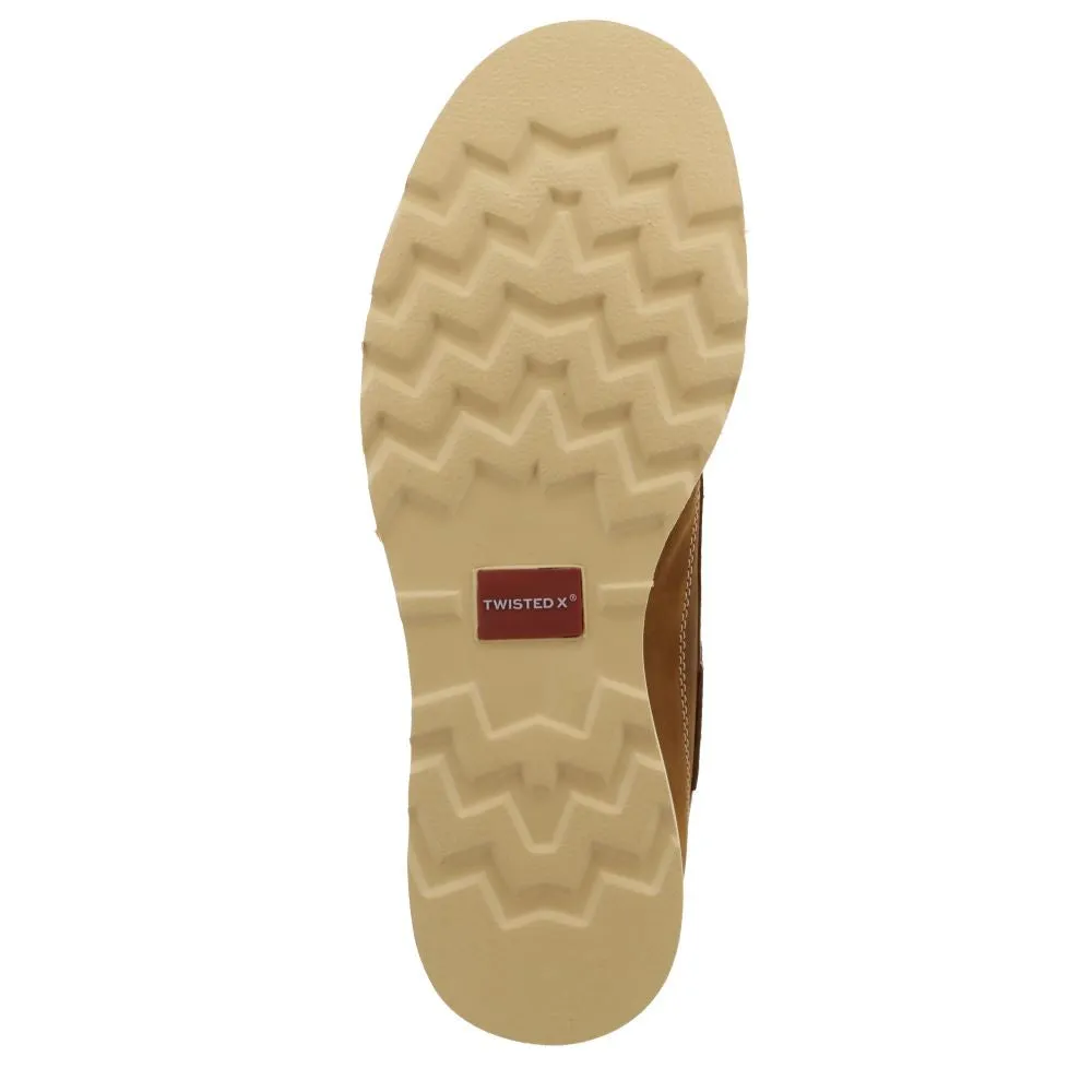 'Twisted X' Men's 4" Work Wedge Sole Comp Toe - Distressed Saddle / Cognac