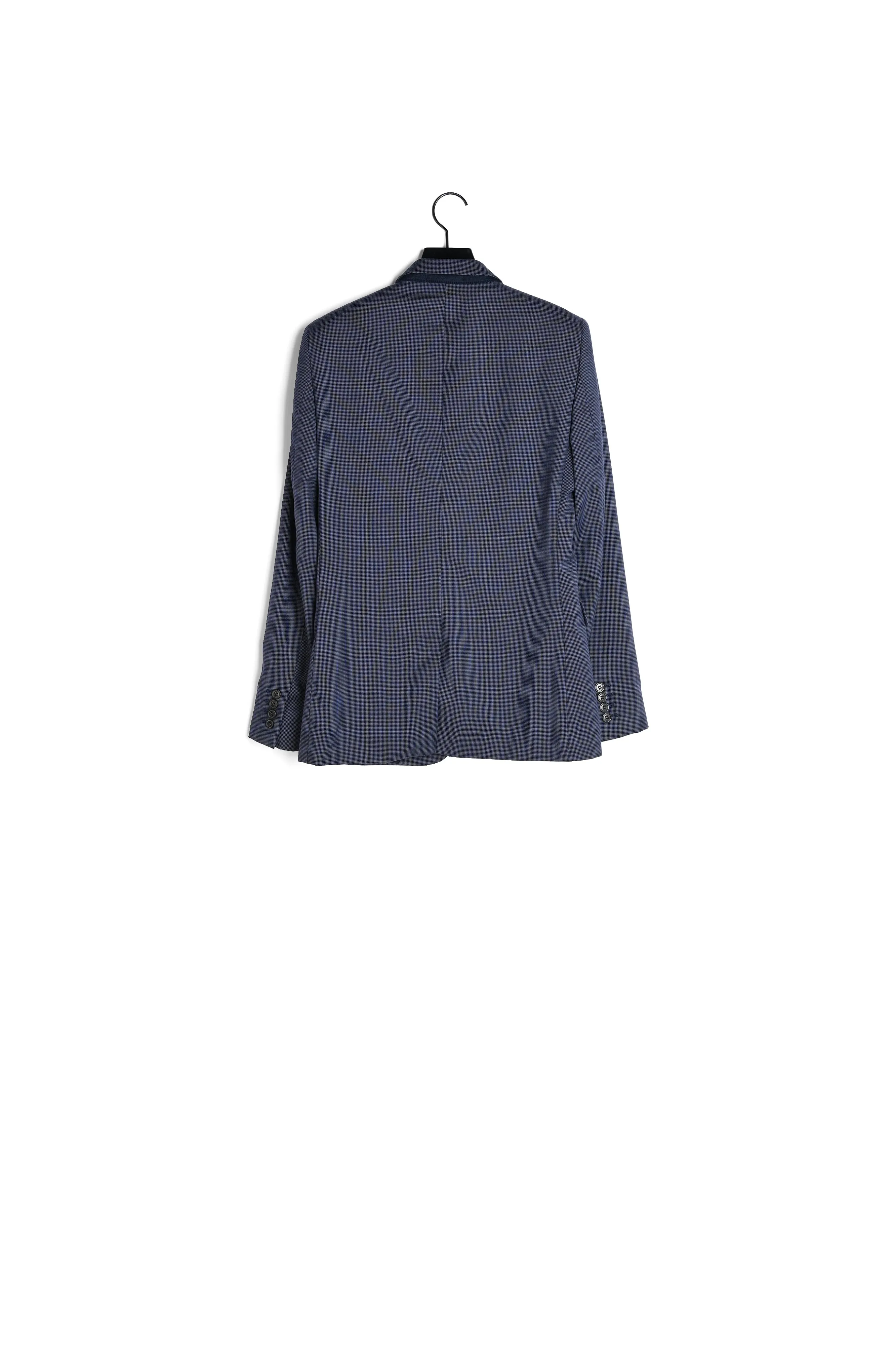 Veste de costume slim bleu clair à micro carreaux